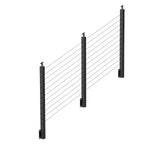 BLIKA 36''  Black Side Mount Stair Cable Railing System DIY Kit (4FT - 20FT,  No Handrail)