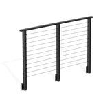 BLIKA 36'' Black Side Mount Cable Railing System DIY Kit (4FT - 28FT, Level Drilled)