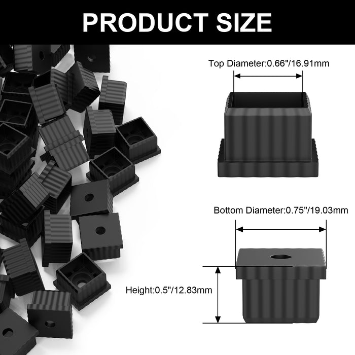 BLIKA Black Square 3/4" Level Baluster Connectors
