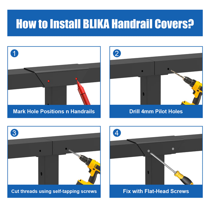 BLIKA Horizontal Connector for Handrail Cover Plate