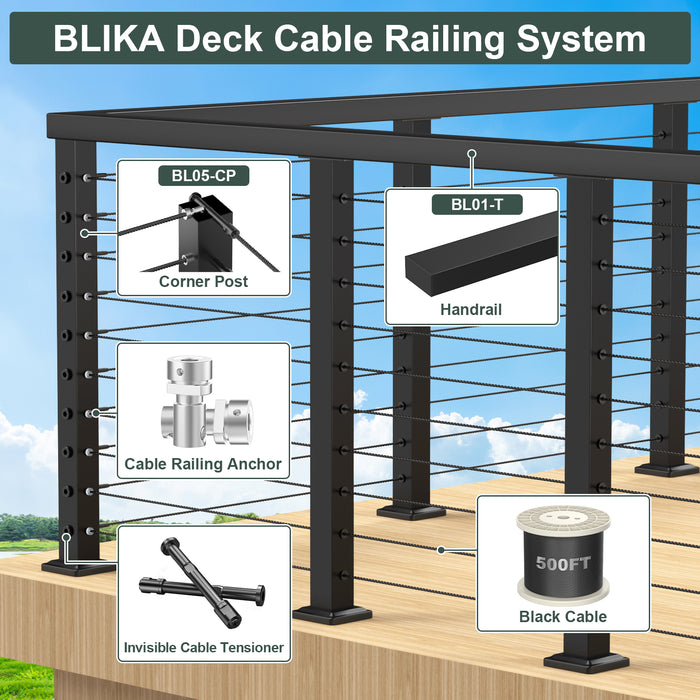 BLIKA 1/8" Swageless Cable Railing Anchor Terminal