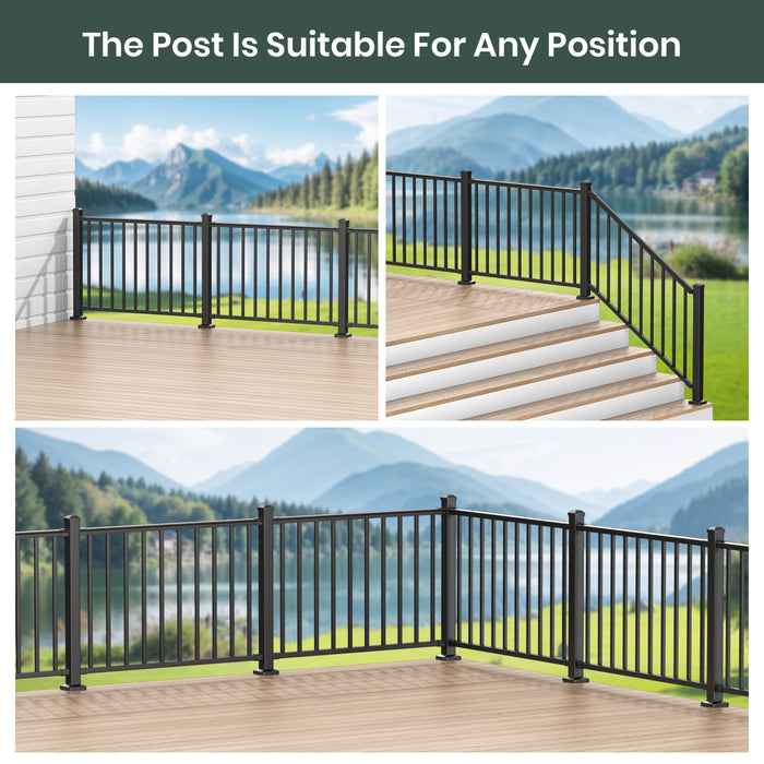 BLIKA 39" Aluminum Deck Railing Post