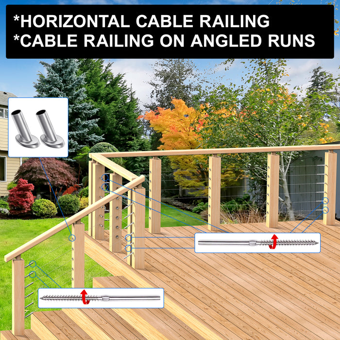 BLIKA Swage Lag Screws for 1/8" Cable Railing