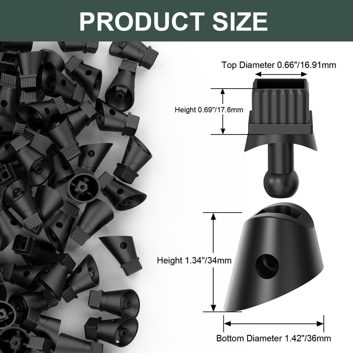 BLIKA Black Square 3/4" Adjustable Stair Baluster Connectors