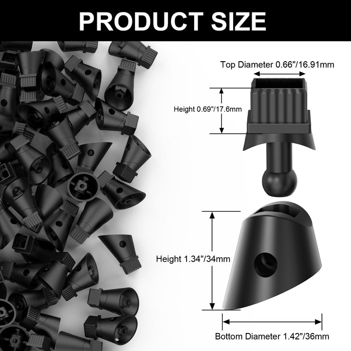 BLIKA Black Square 3/4" Adjustable Stair Baluster Connectors