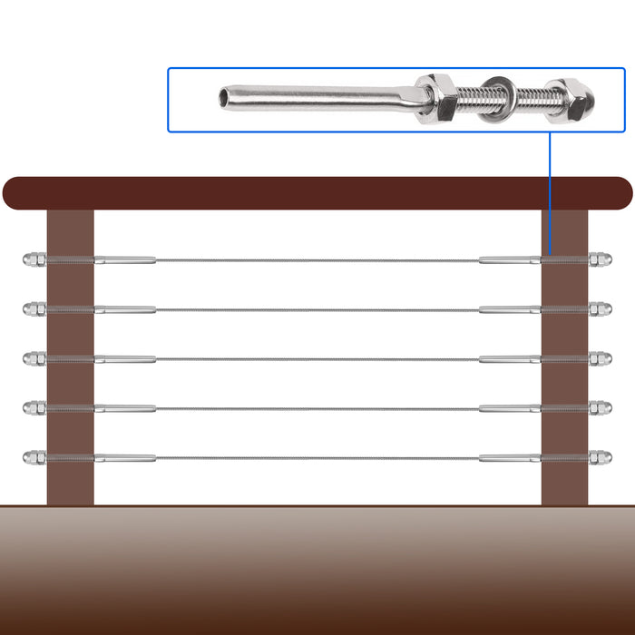 BLIKA Swage Shreaded Stud for 1/8" cable railing