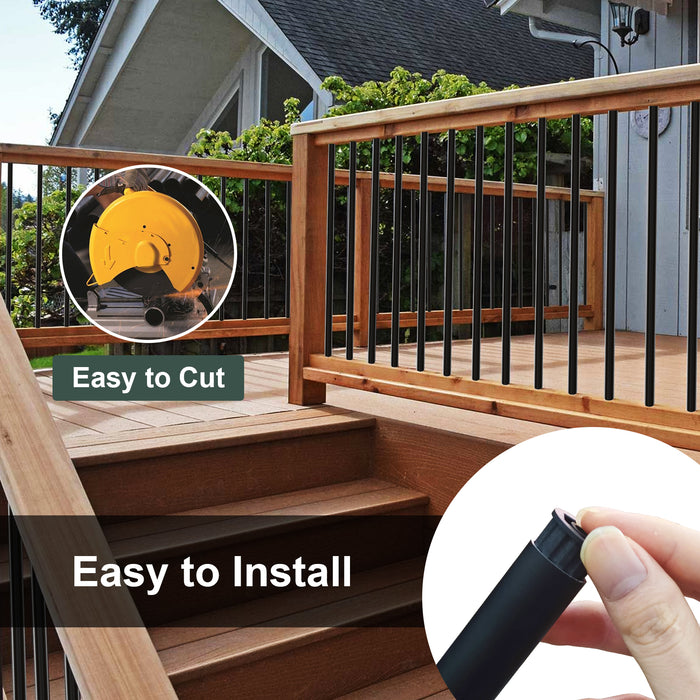 BLIKA 26“ 32” 36“ Black Round Aluminum Deck Balusters