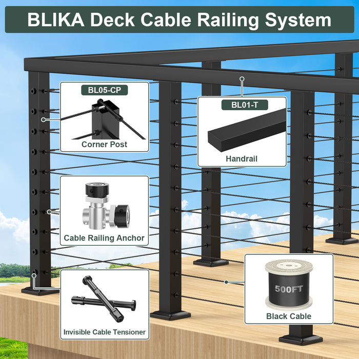 BLIKA 1/8" Swageless Cable Railing Anchor Terminal
