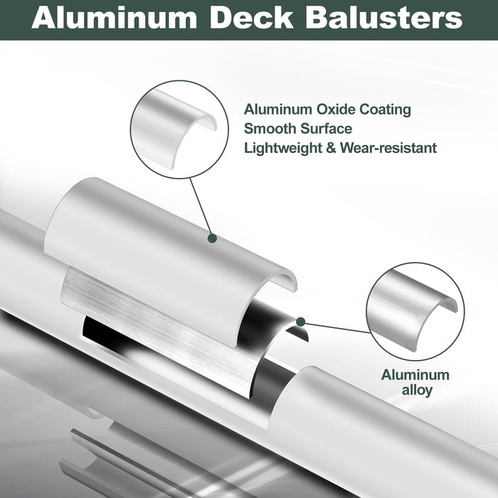 BLIKA 26“ 32” 36“ White Round Aluminum Balusters