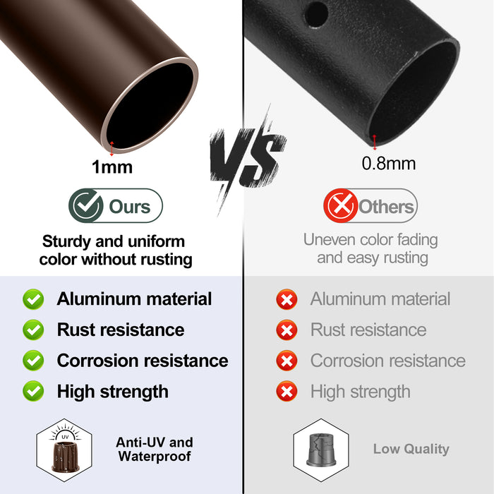 BLIKA 26“ Brown Round Aluminum Balusters