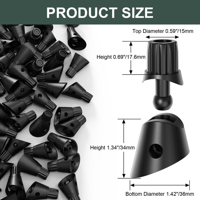 BLIKA black 3/4" Adjustable Stair Baluster Connectors