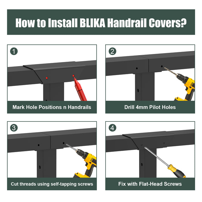 BLIKA Horizontal Connector for Handrail Cover Plate
