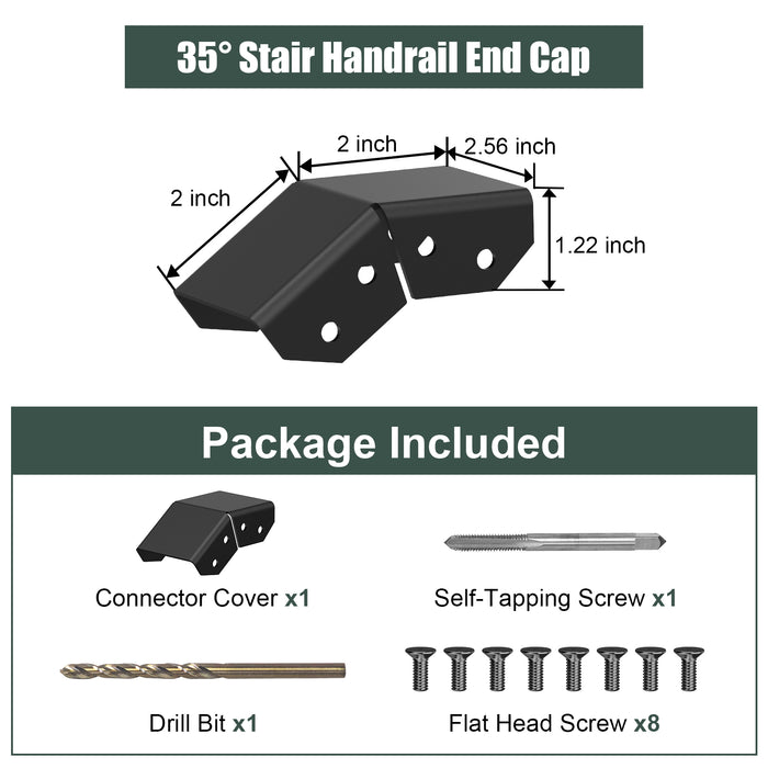 BLIKA 35° Transition Connector for Handrail Cover Plate
