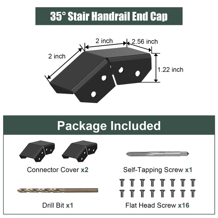 BLIKA 35° Transition Connector for Handrail Cover Plate