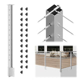 BLIKA 36" Level Drilled Brushed Stainless Side Mount Outer Corner Post