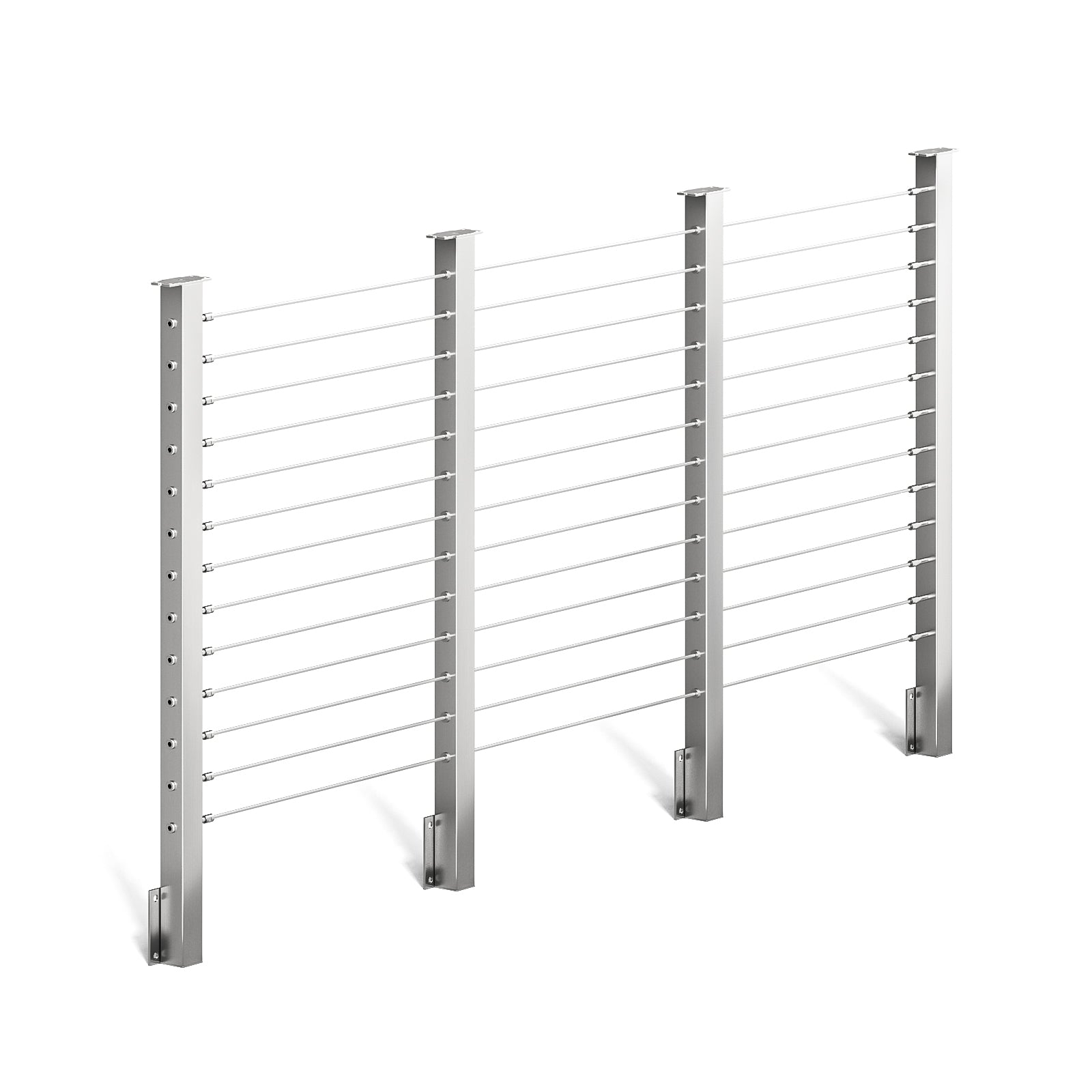 BLIKA 36'' & 42'' Brushed Stainless Steel Side Mount Cable Railing System DIY Kit (4FT - 20FT,  No Handrail)