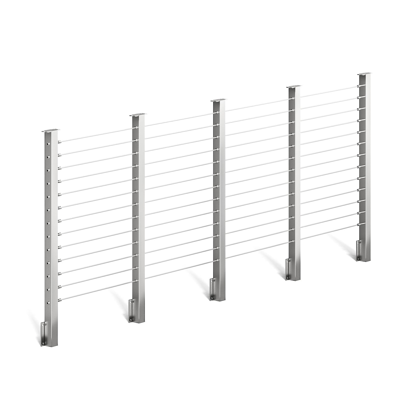 BLIKA 36'' & 42'' Brushed Stainless Steel Side Mount Cable Railing System DIY Kit (4FT - 20FT,  No Handrail)