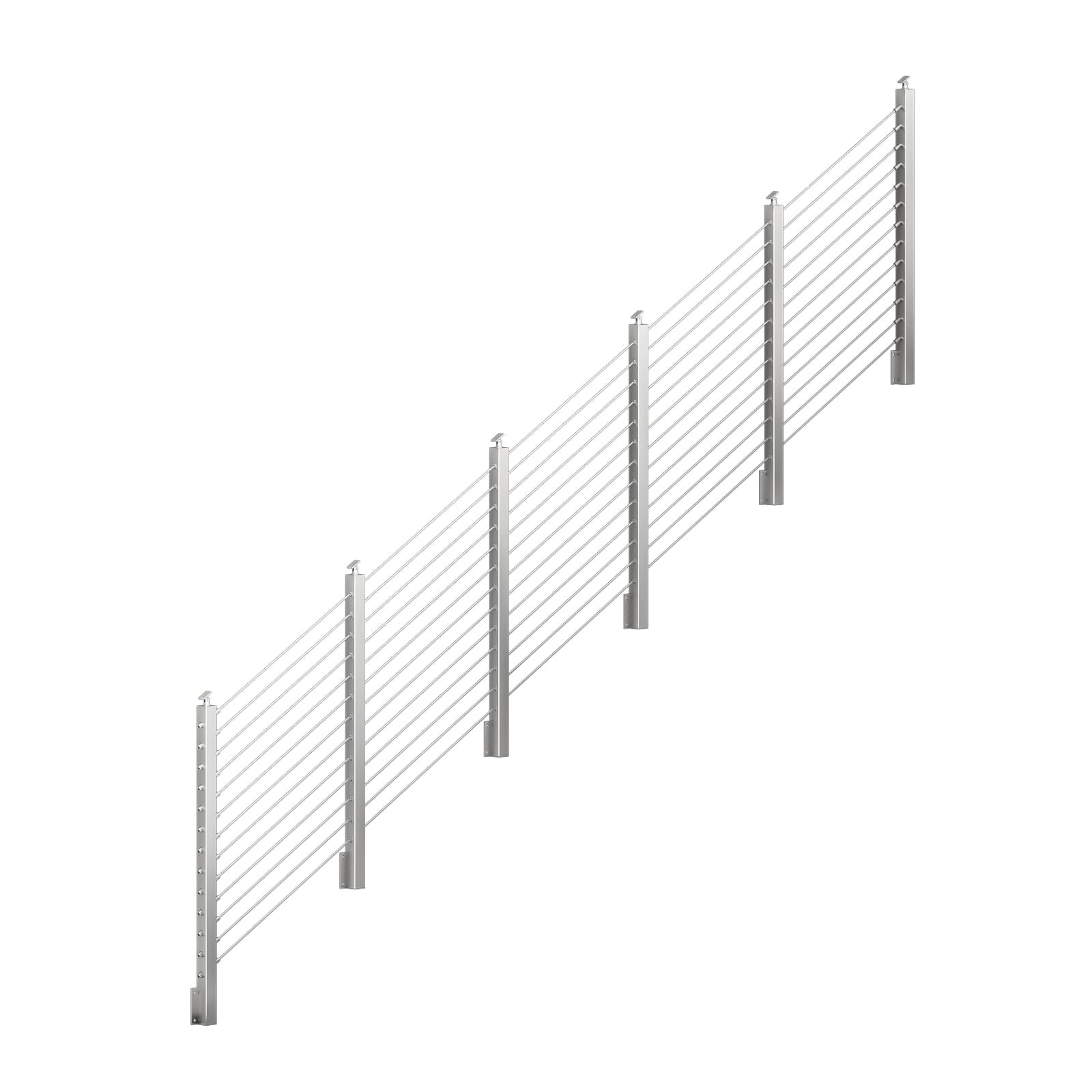 BLIKA 36'' & 42'' Brushed Stainless Steel Side Mount Stair Cable Railing System DIY Kit (4FT - 20FT,  No Handrail)