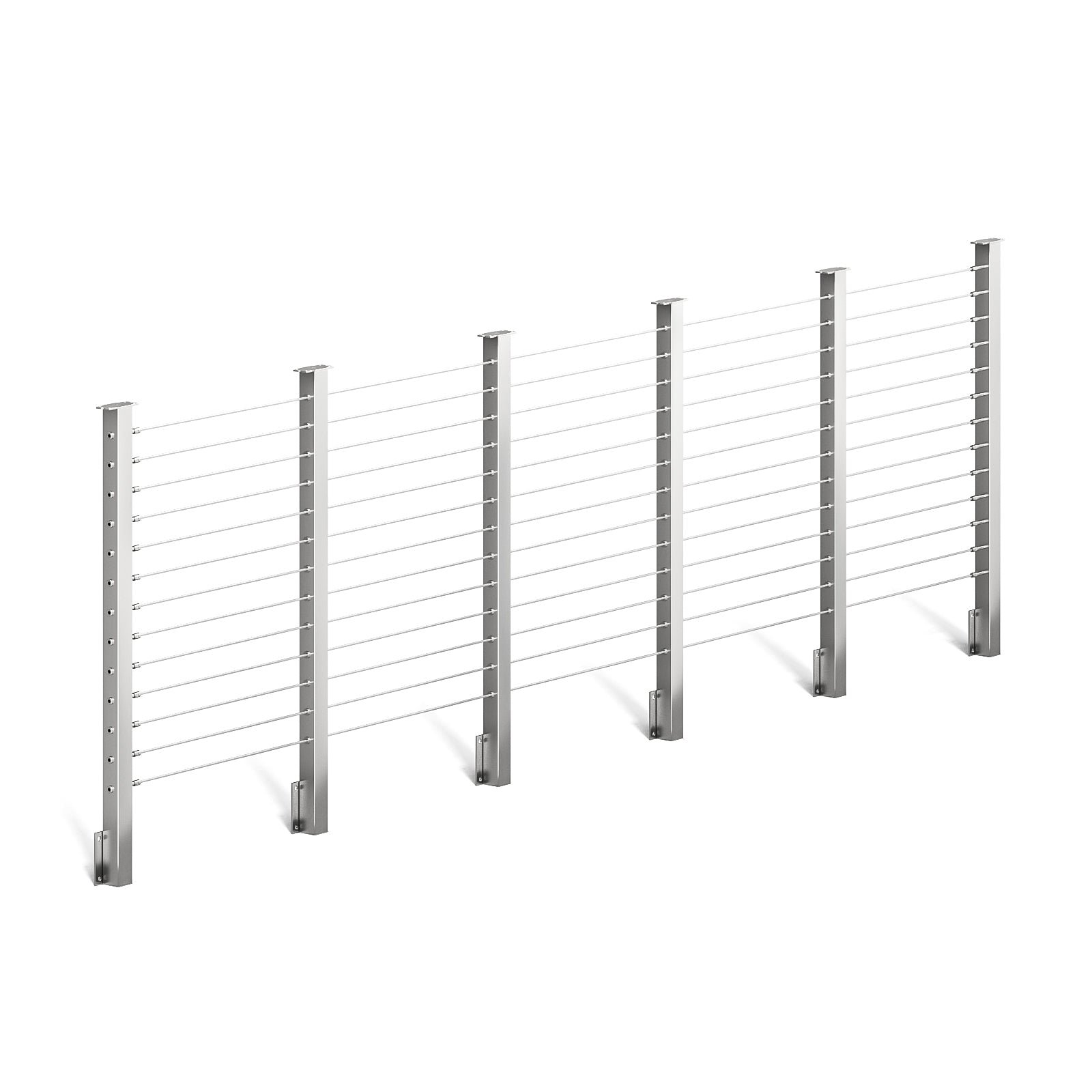 BLIKA 36'' & 42'' Brushed Stainless Steel Side Mount Cable Railing System DIY Kit (4FT - 20FT,  No Handrail)