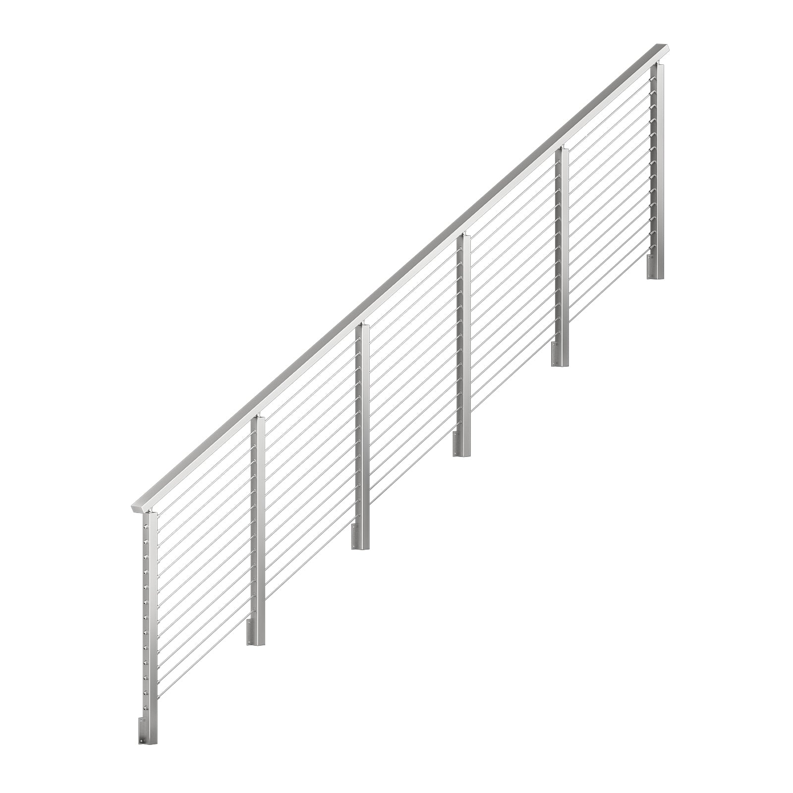 BLIKA 36'' & 42''  Brushed Stainless Steel Side Mount  Stair Cable Railing System DIY Kit (4FT - 20FT, Angled Drilled)