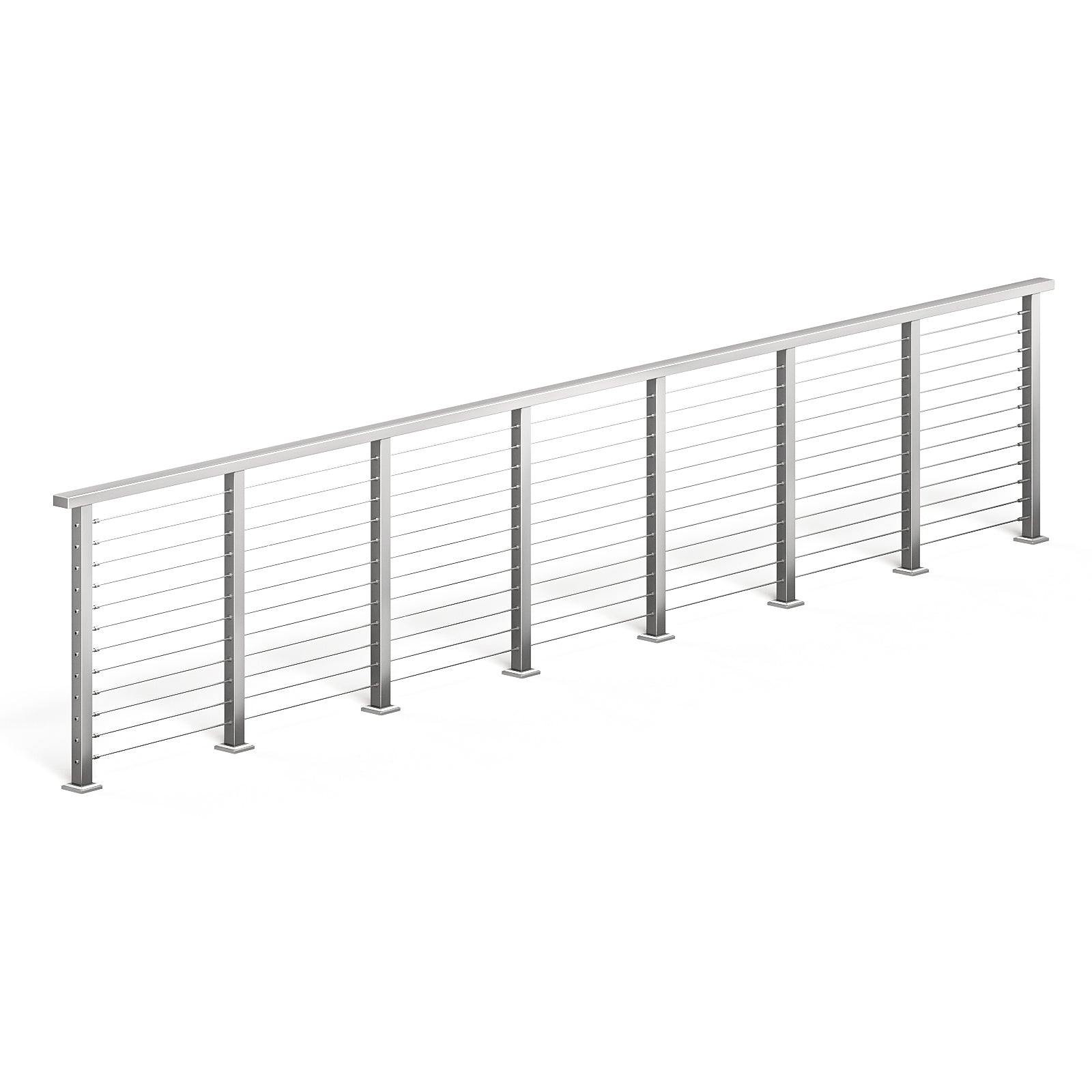 BLIKA 36'' & 42'' Brushed Stainless Steel Surface Mount Cable Railing System DIY Kit (4FT - 28FT, Level Drilled, )