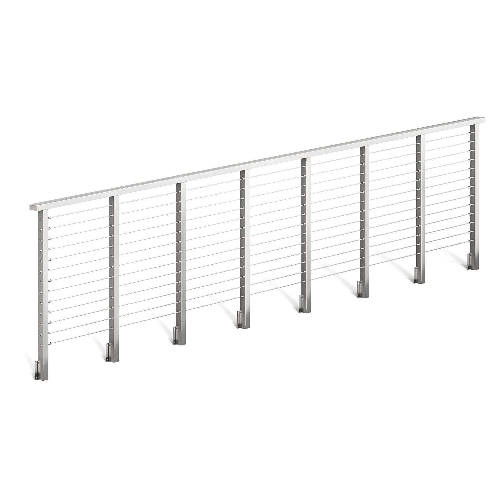 BLIKA 36'' & 42'' Brushed Stainless Steel Side Mount Cable Railing System DIY Kit (4FT - 28FT, Level Drilled)
