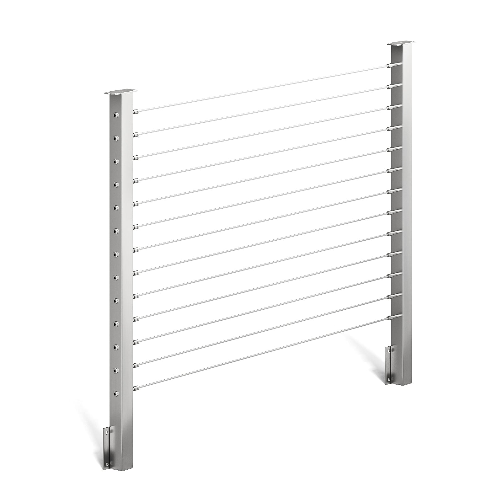 BLIKA 36'' & 42'' Brushed Stainless Steel Side Mount Cable Railing System DIY Kit (4FT - 20FT,  No Handrail)