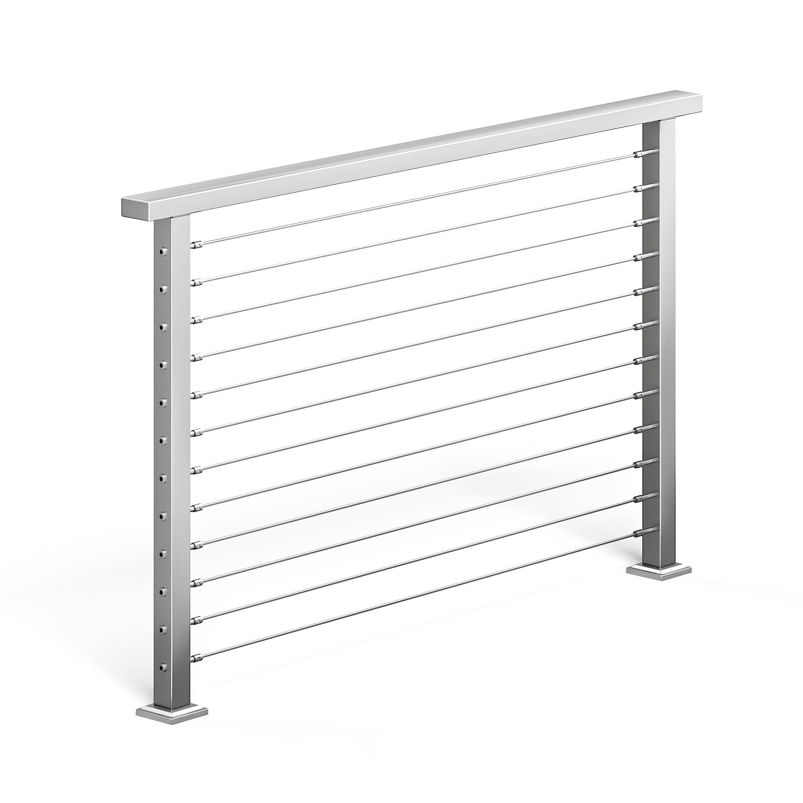 BLIKA 36'' & 42'' Brushed Stainless Steel Surface Mount Cable Railing System DIY Kit (4FT - 28FT, Level Drilled, )