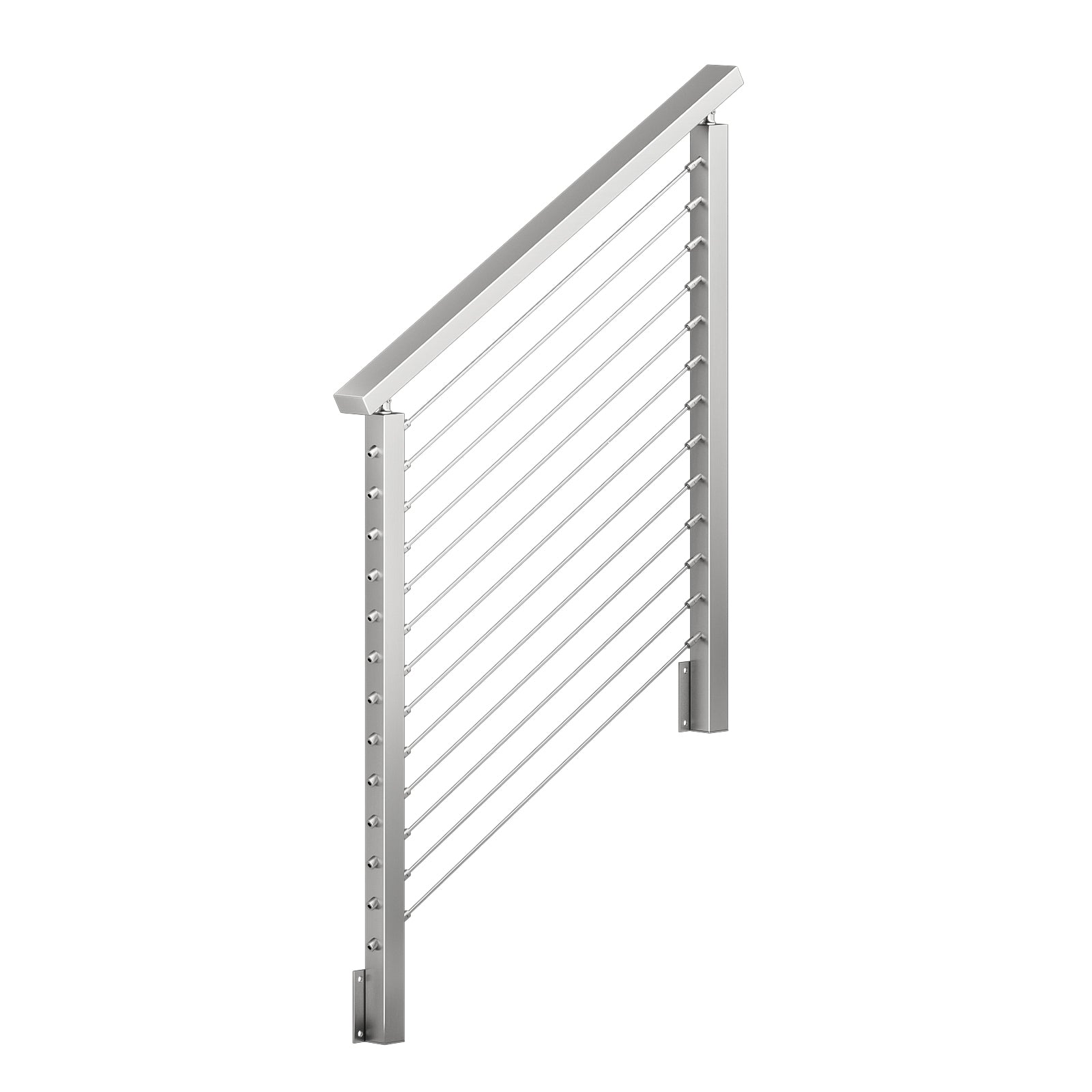 BLIKA 36'' & 42''  Brushed Stainless Steel Side Mount  Stair Cable Railing System DIY Kit (4FT - 20FT, Angled Drilled)