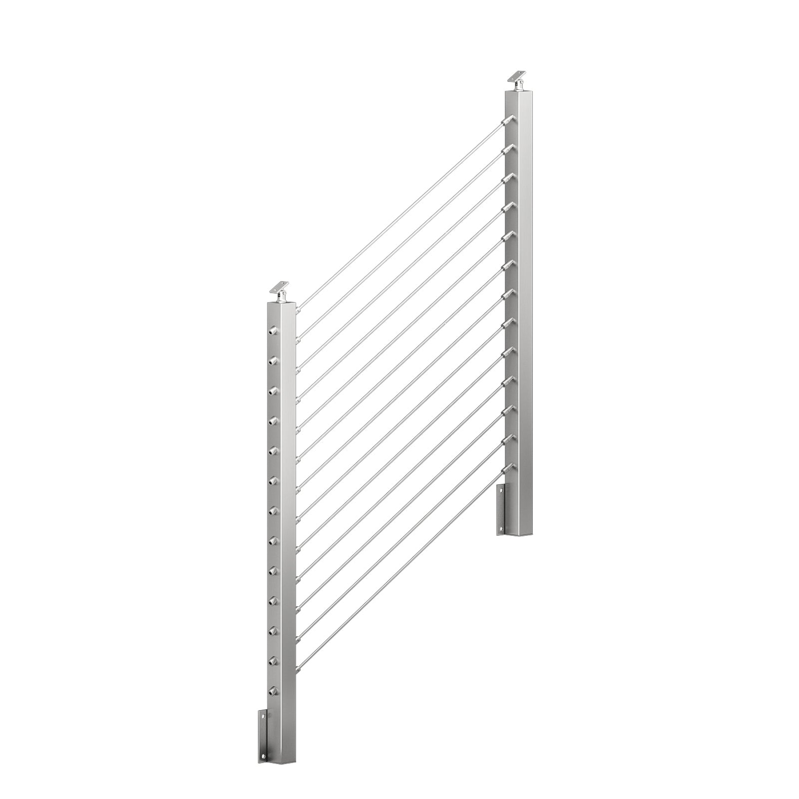 BLIKA 36'' & 42'' Brushed Stainless Steel Side Mount Stair Cable Railing System DIY Kit (4FT - 20FT,  No Handrail)