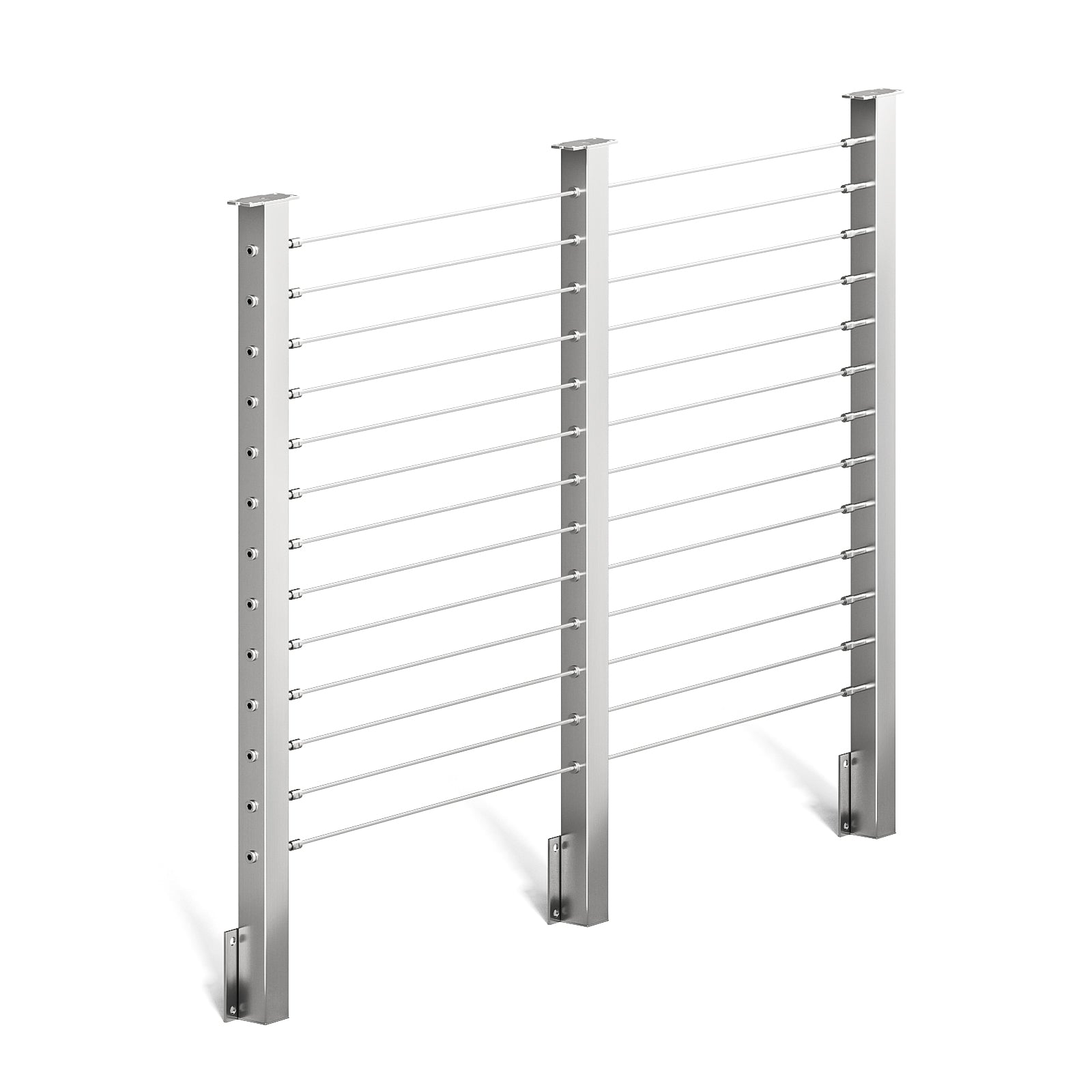 BLIKA 36'' & 42'' Brushed Stainless Steel Side Mount Cable Railing System DIY Kit (4FT - 20FT,  No Handrail)