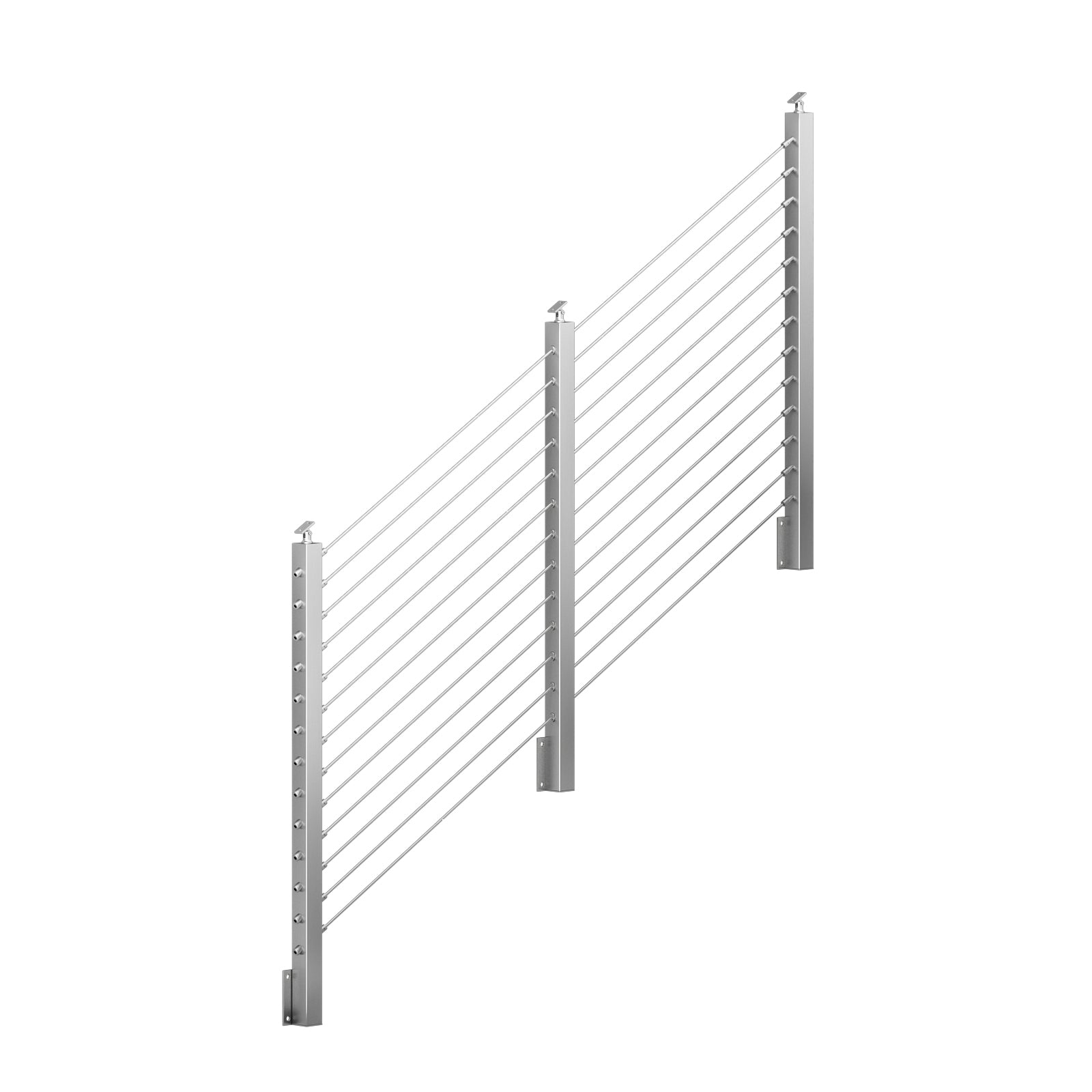 BLIKA 36'' & 42'' Brushed Stainless Steel Side Mount Stair Cable Railing System DIY Kit (4FT - 20FT,  No Handrail)