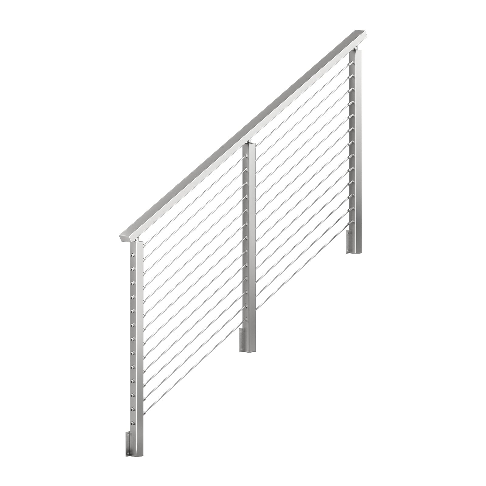 BLIKA 36'' & 42''  Brushed Stainless Steel Side Mount  Stair Cable Railing System DIY Kit (4FT - 20FT, Angled Drilled)