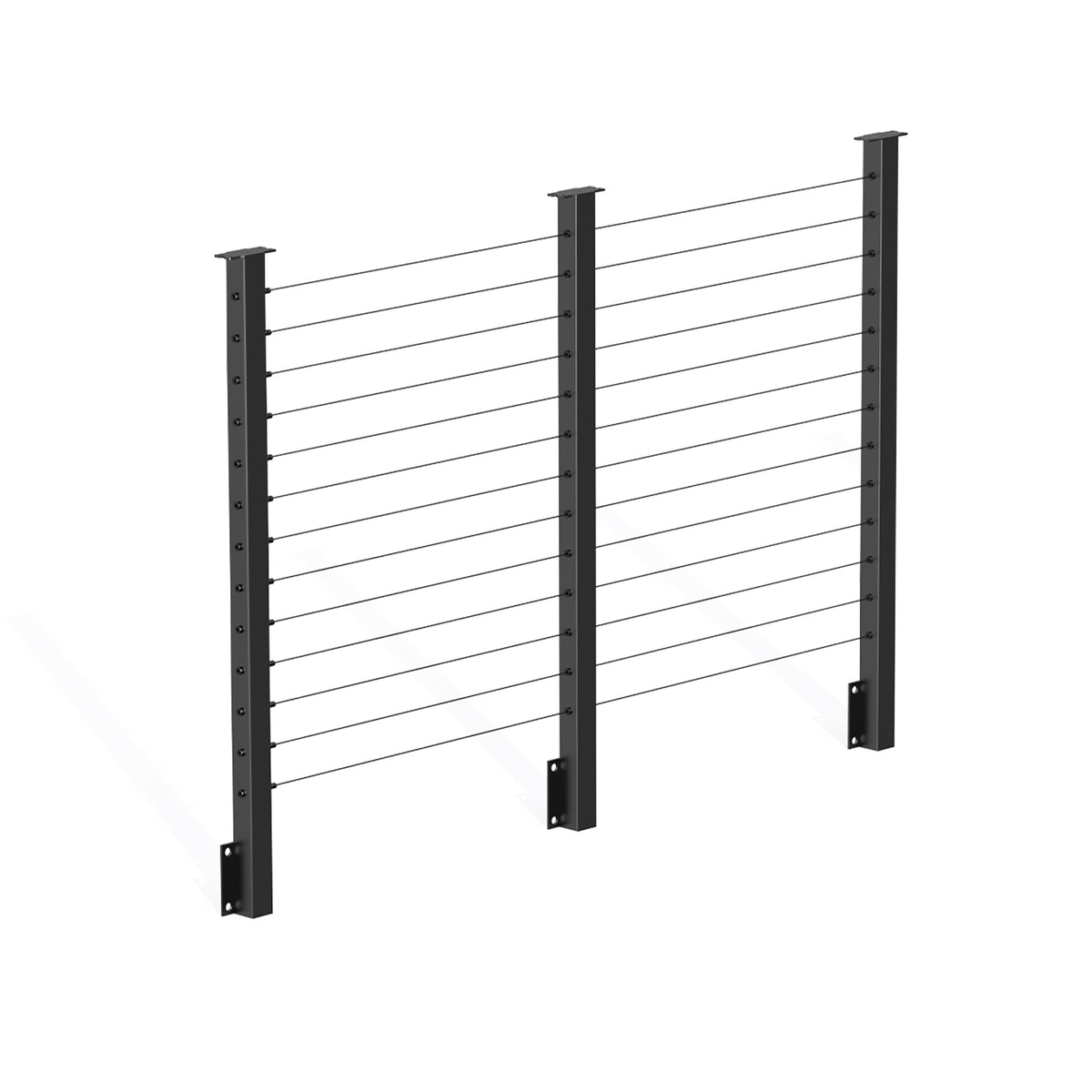 BLIKA 36'' & 42'' Black Side Mount Cable Railing System DIY Kit (4FT