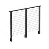 BLIKA 42'' Black Side Mount Cable Railing System DIY Kit (4FT - 20FT, Level Drilled)