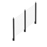 BLIKA 42'' Black Side Mount Stair Cable Railing System DIY Kit (4FT - 20FT,  No Handrail)