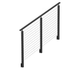 BLIKA 42'' Black Side Mount Stair Cable Railing System DIY Kit (4FT - 20FT, Angle Drilled)