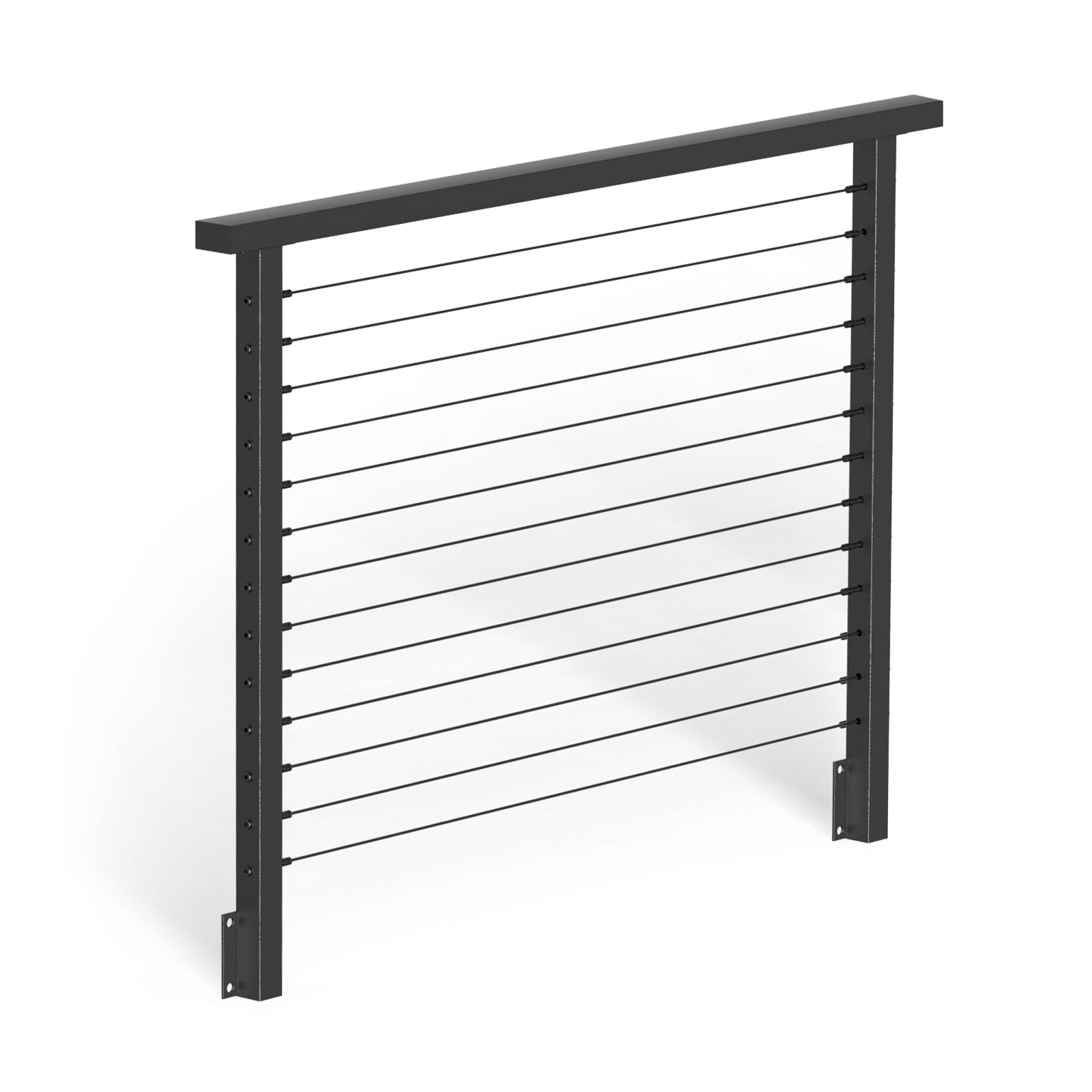 BLIKA 42'' Black Side Mount Cable Railing System DIY Kit (4FT - 20FT, Level Drilled)