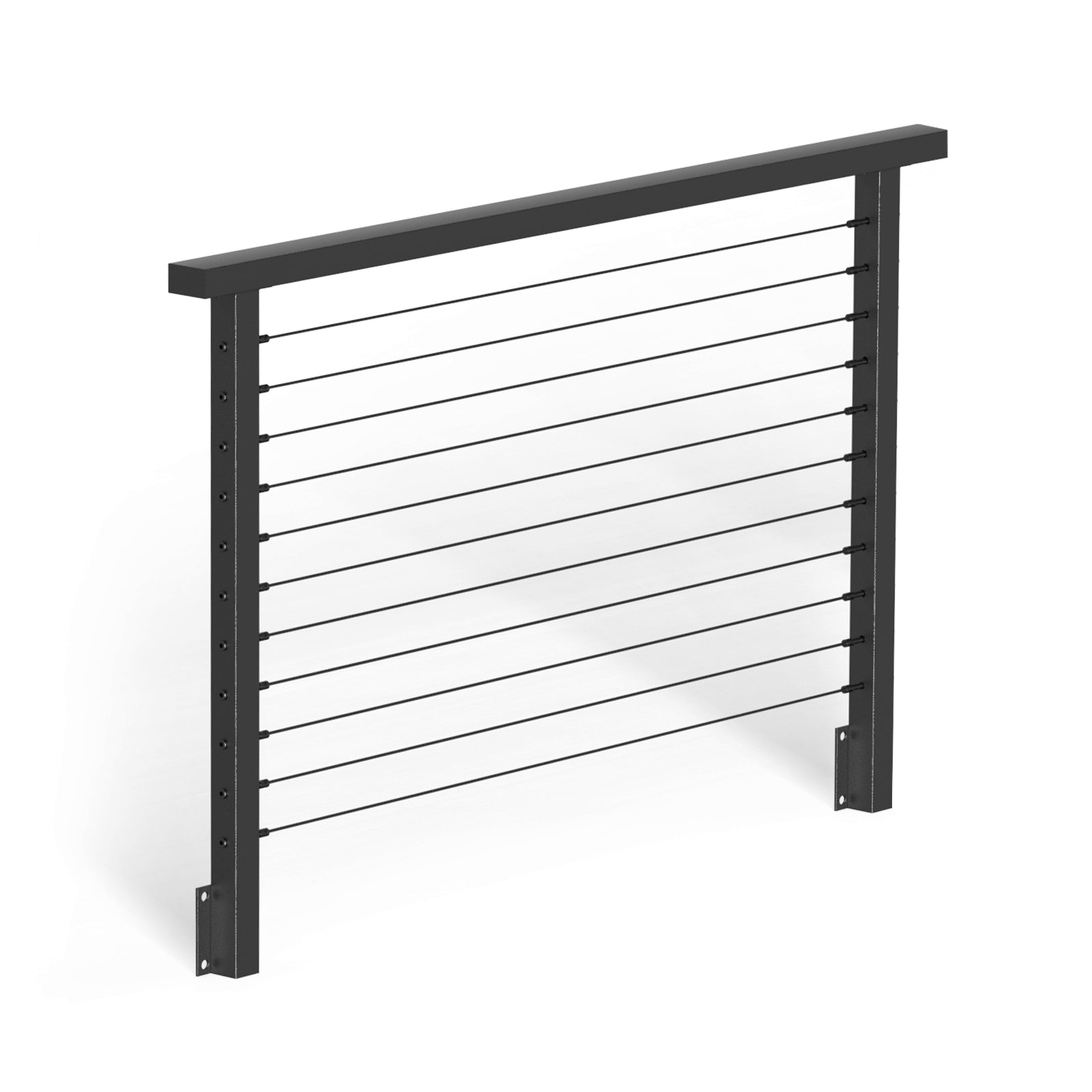 BLIKA 36'' Black Side Mount Cable Railing System DIY Kit (4FT - 28FT, Level Drilled)