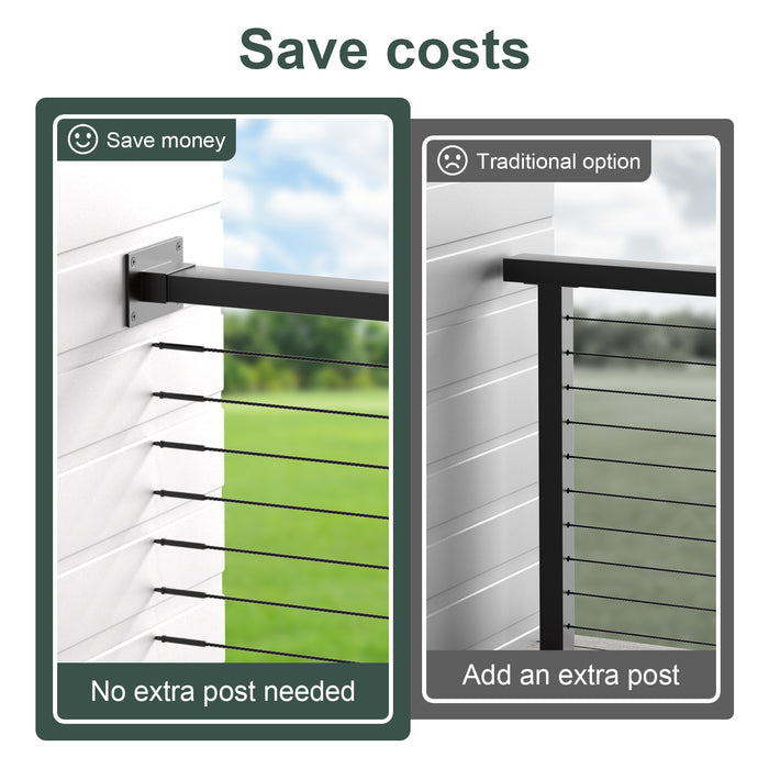 BLIKA Black Stainless Handrail End Brackets