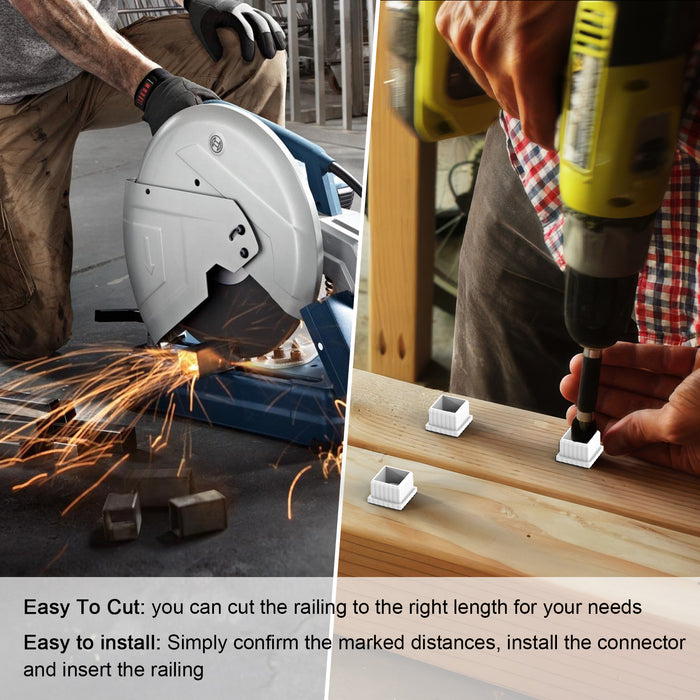 BLIKA 26“ 32”  White Square Aluminum Balusters