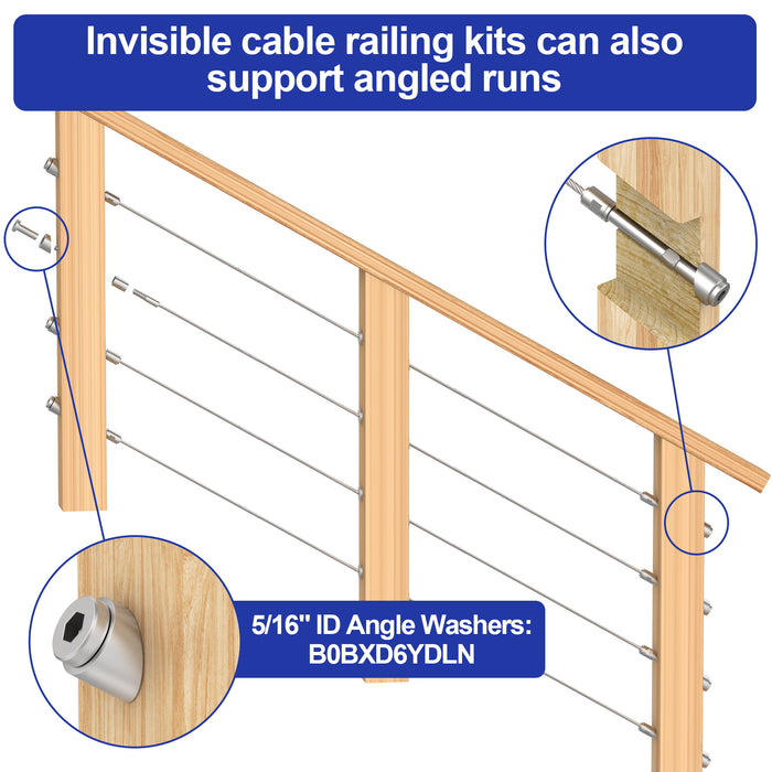 BLIKA Upgraded Swageless Cable Fittings for 1/8" Cable Railing