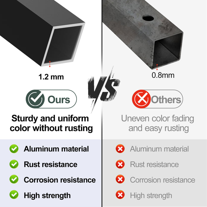 BLIKA 26" 32" 36" Black Square Aluminum Deck Balusters