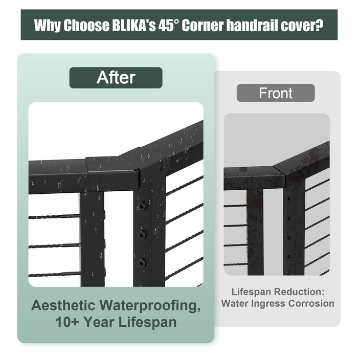 BLIKA 45° Corner Connector for Handrail Cover Plate