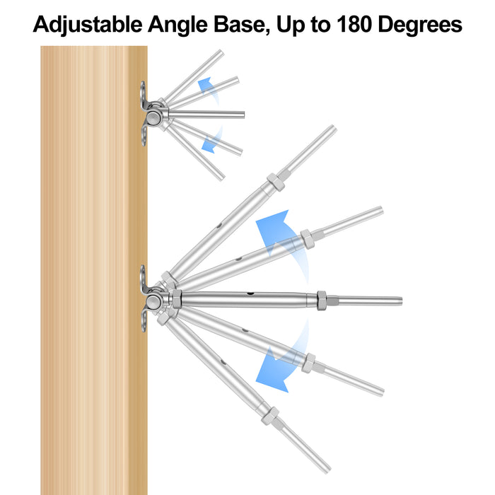 BLIKA Adjustable Angle 1/8" Cable Railing Kit for Wood Posts