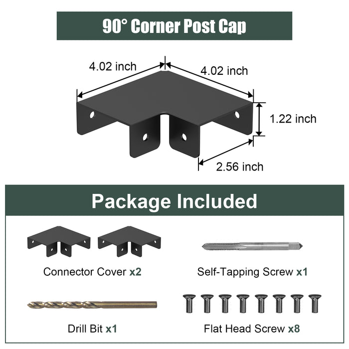 BLIKA 90° Corner Connector for Handrail Cover Plate