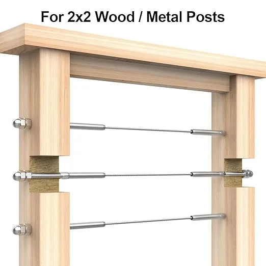 BLIKA 3/16" Cable Railing Swage Threaded Stud for 2"x2" Wood & Metal Posts