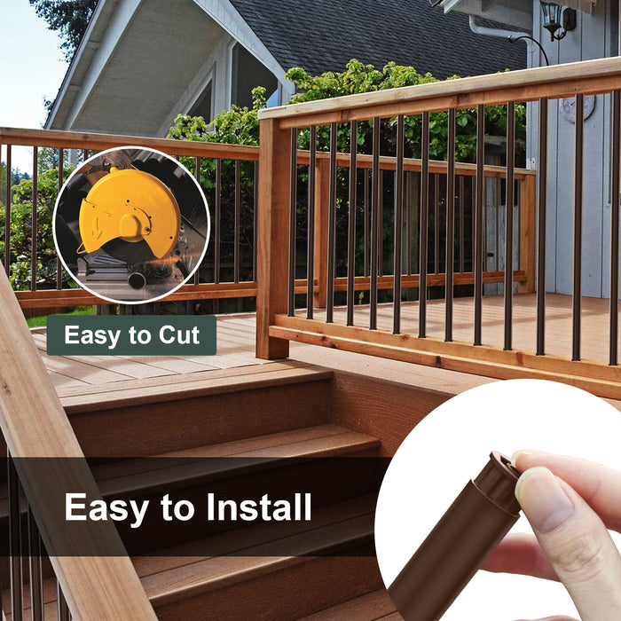 BLIKA 26“ Brown Round Aluminum Balusters