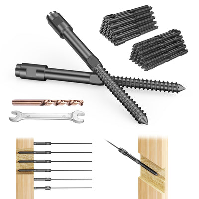 BLIKA Patented 1/8"&3/16 Black Swageless Lag Screws for Wood Post