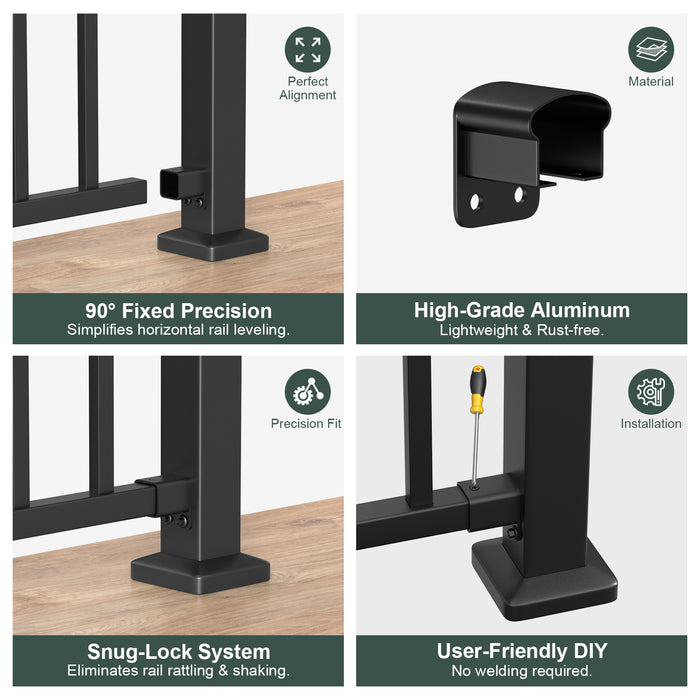 BLIKA Aluminum Level Railing Panel Connector Kit